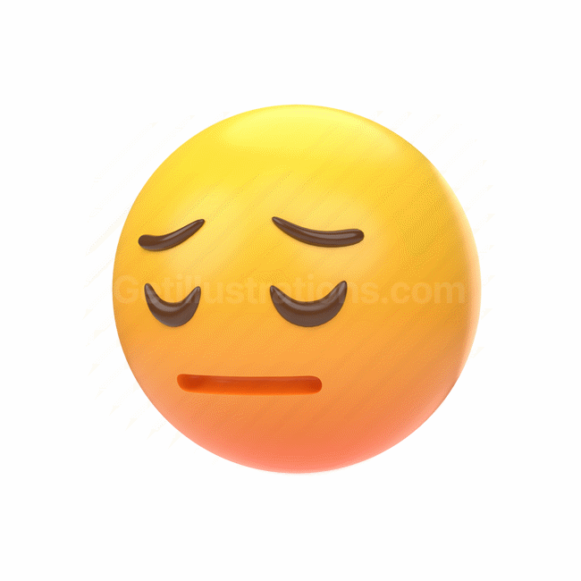 emoticon, emoji, sticker, face, disappointed, sad, left